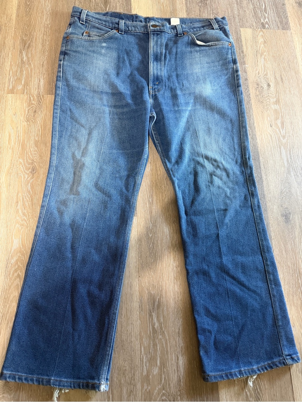 VTG Levi’s 517 Orange Tab Jeans Mens 42x30 Saddleman Bootcut Blue